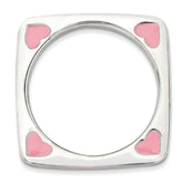 Sterling Silver Stackable Expressions Polished Pink Enameled Square Ring